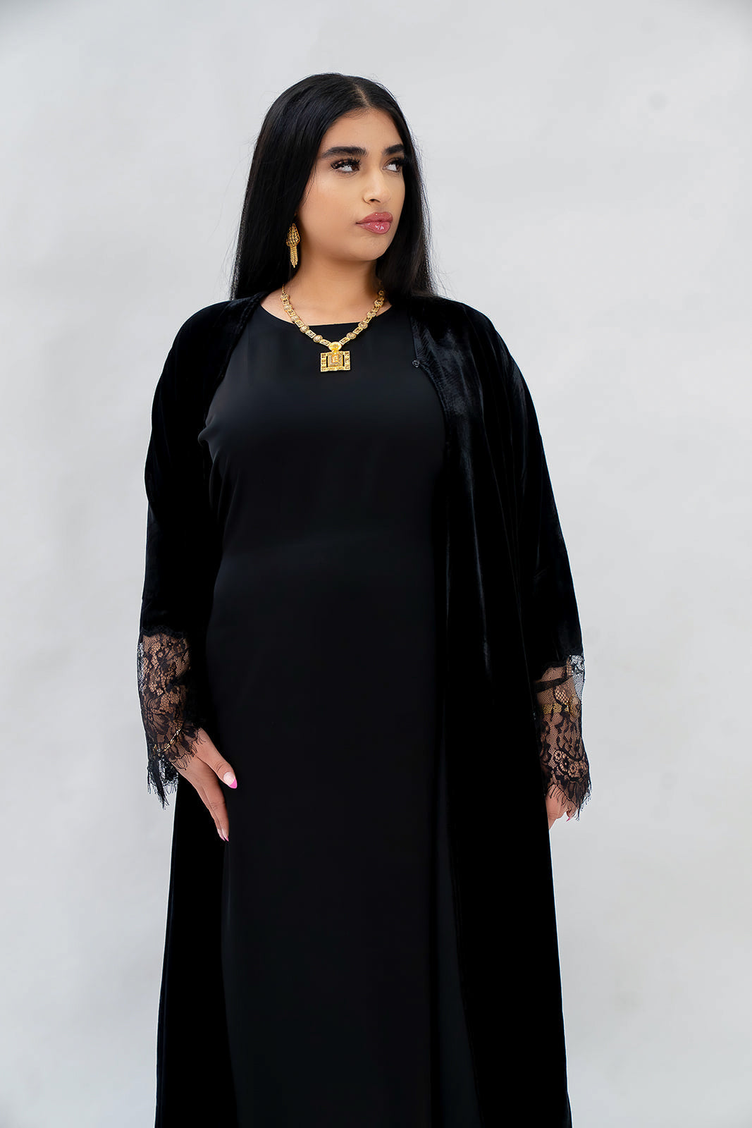 black velvet and lace dress Gothabilly L Constructed from a blend of nylon win2win Women Party Dress Black