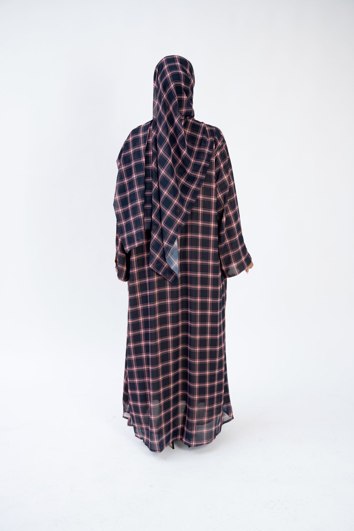Rosewood Check-2 Piece Abaya