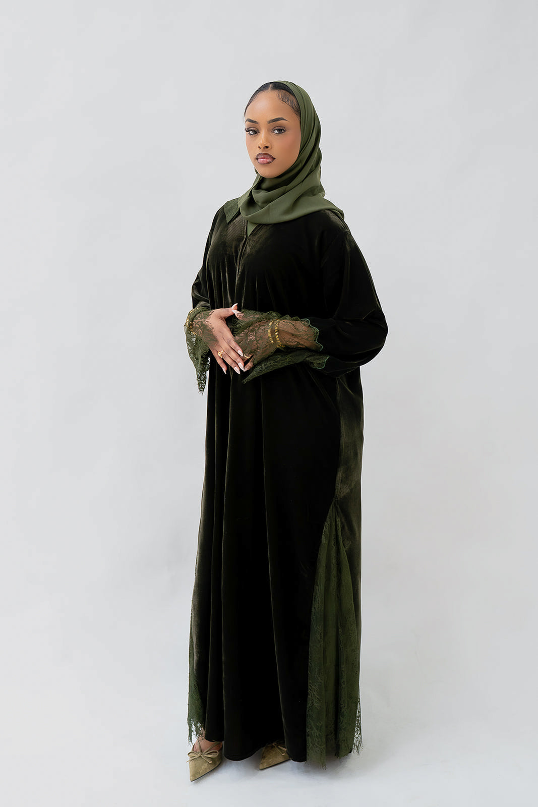The Velvet Lace Collection  - Olive Green