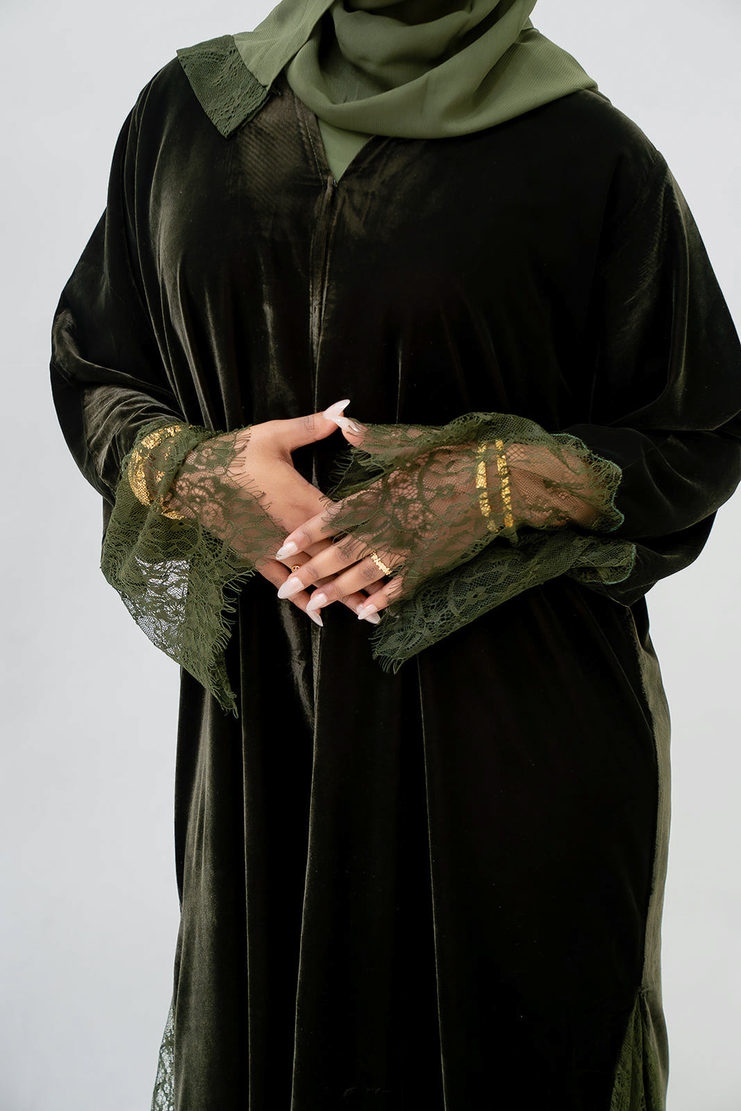 The Velvet Lace Collection  - Olive Green