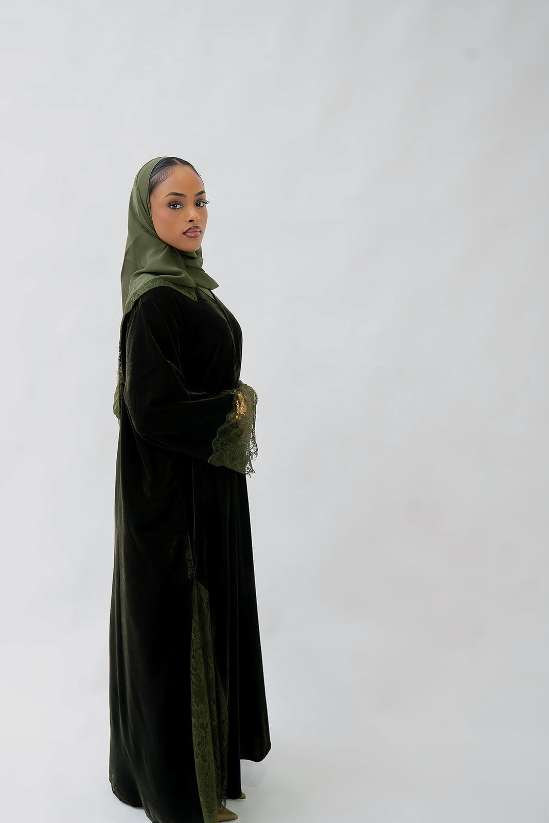 The Velvet Lace Collection  - Olive Green