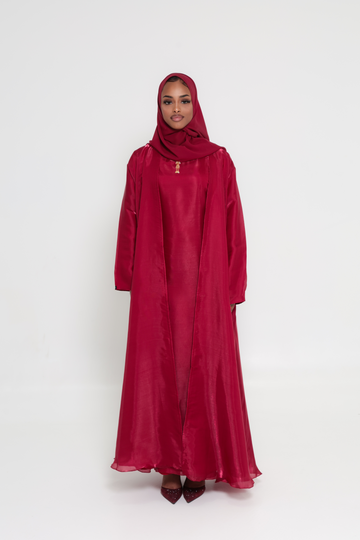 The Noor Collection -  Burgundy Abaya