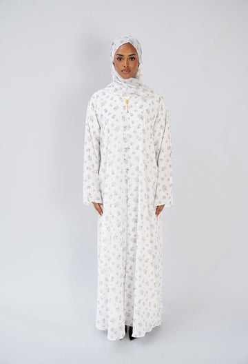 The Print Collection - Ivory Blossom-2 Piece Abaya